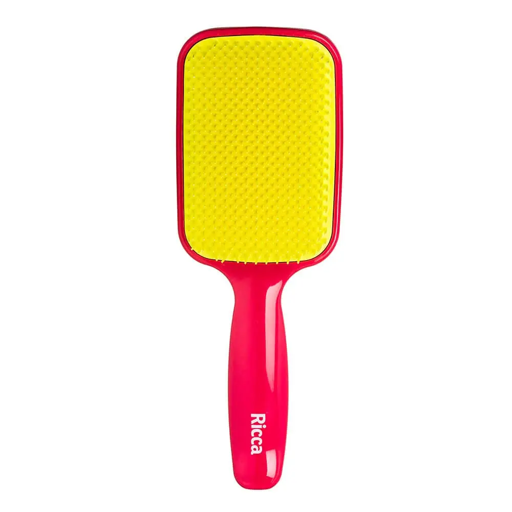 Ricca Escova Raquete Flex Pink, Desembaraça sem quebrar, para todos os tipos de cabelo, 1 unidade - 1