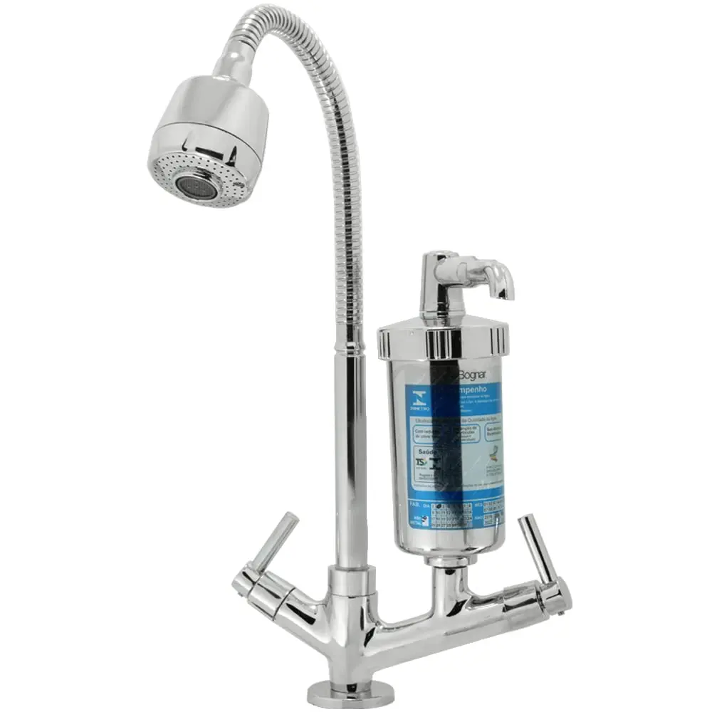 Torneira Filtro Bancada Metal Inox