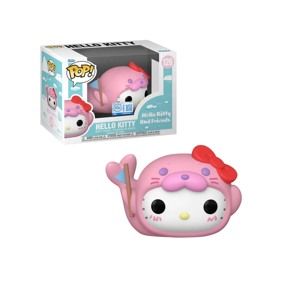 Candide, Boneco, Funko POP! Hello Kitty como Foca, Sanrio - 6 cm