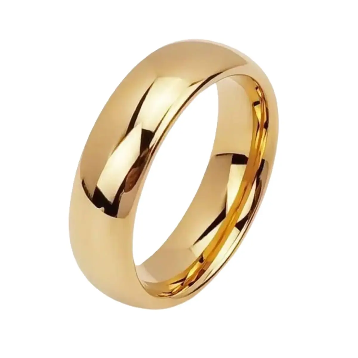 Aliança de Casamento e Noivado Banhada a Ouro 18k 6mm Premium | Aço Banhado a Ouro