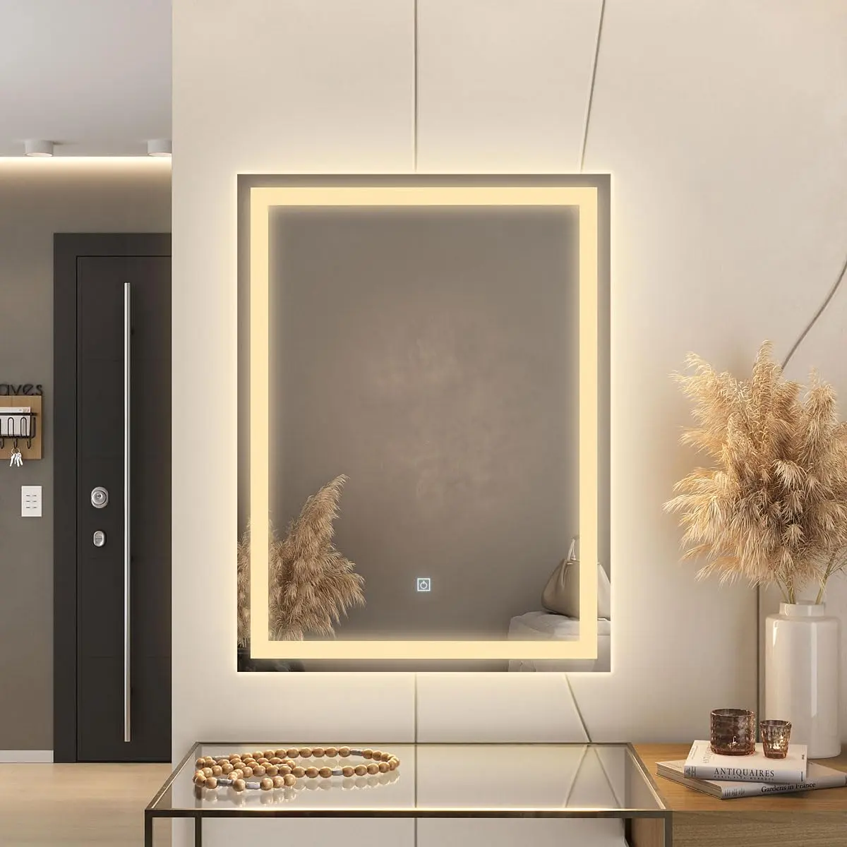 Espelho LED 3 Cores Banheiro Dual Touch c/Desembaçador 110V/220V (80Cm x 60 Cm)