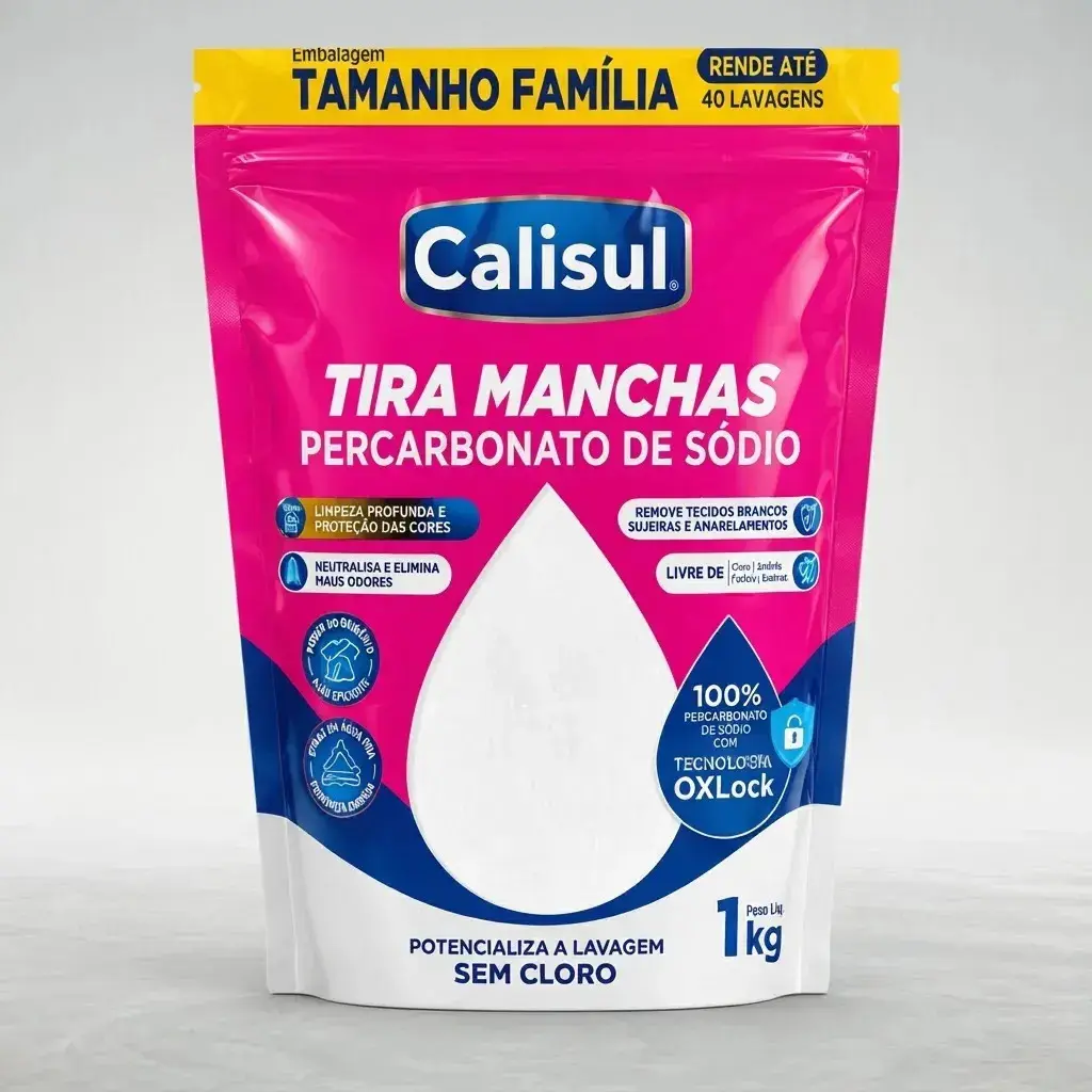 Percarbonato De Sódio 100% Tira Manchas Calisul - Roupas Brancas E Coloridas 1kg thumbnail 3