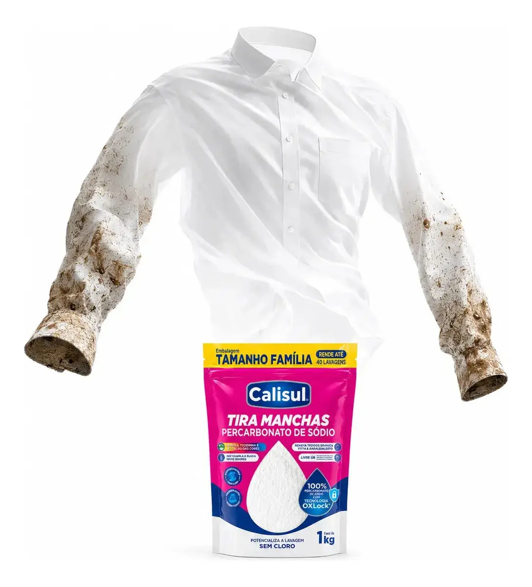 Percarbonato De Sódio 100% Tira Manchas Calisul - Roupas Brancas E Coloridas 1kg thumbnail 5