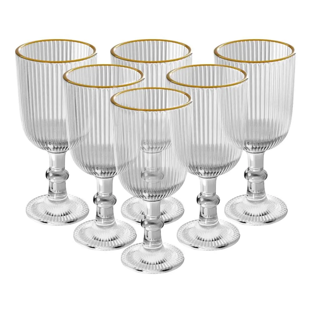WOLFF - Conjunto 6 Taças Para Licor Com Fio De Ouro Lines 75Ml Vidro - 1