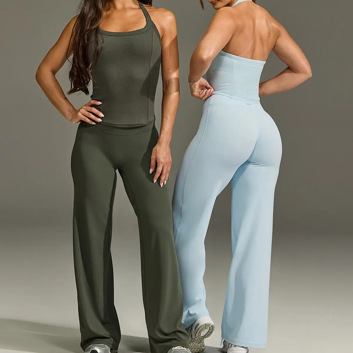 Leggings Flare, Leggings de Perna Reta, Calças de Perna Larga Femininas, Calças de Yoga Respiráveis, Roupas de Fitness, Calças Casuais Versáteis - 1