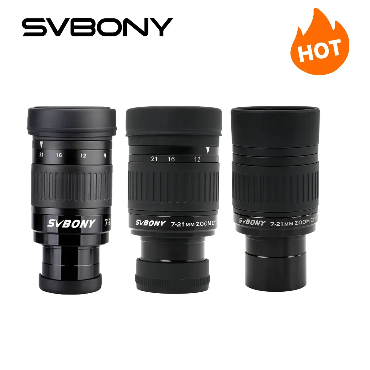 Svbony SV135 Ocular de zoom SVBONY SV135, ocular de telescópio de 7 a 21 mm e 1,25 polegadas, acessórios para telescópio astronômico de 6 elementos e 4 grupos - 1