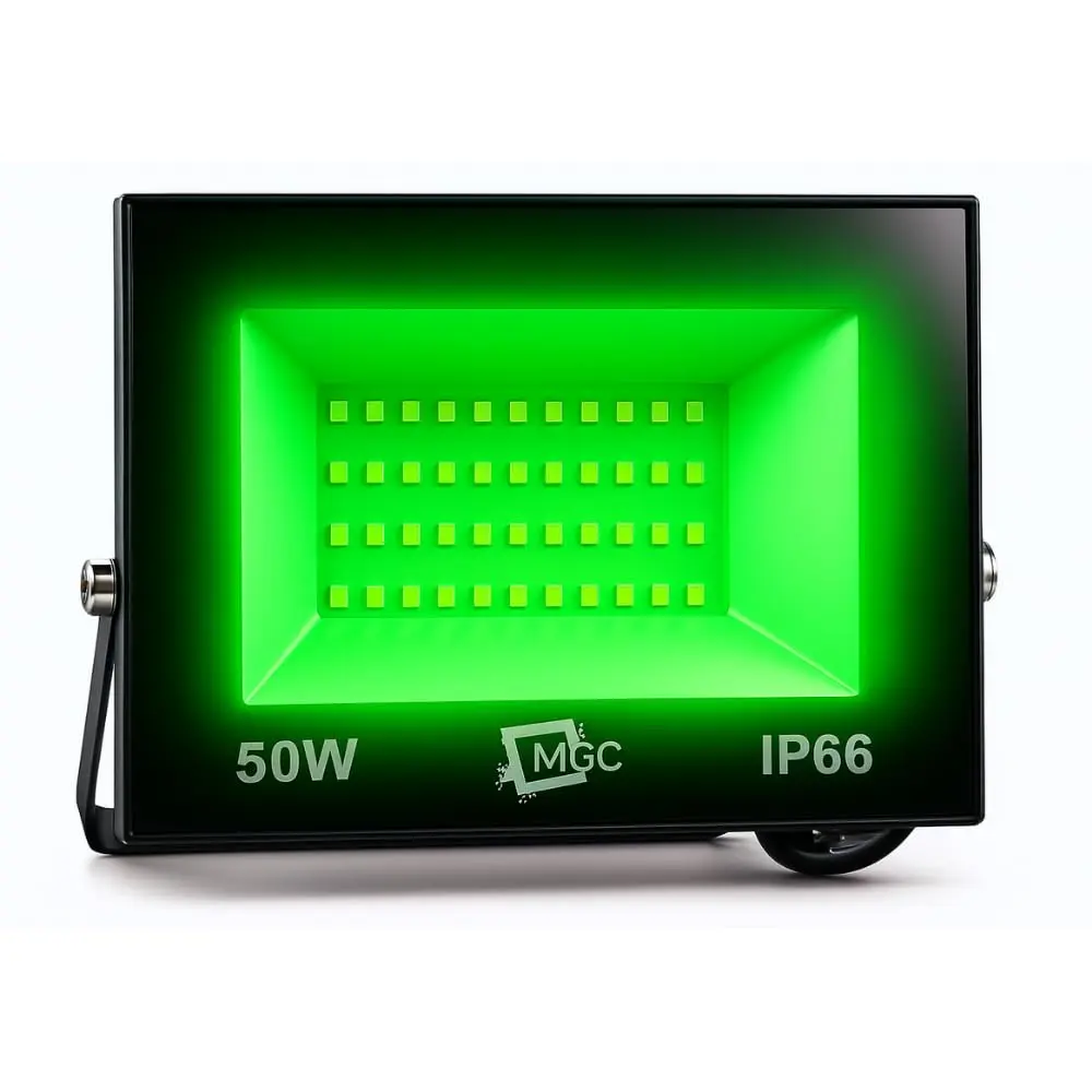 Refletor Holofote 50w Luz Verde A Prova D' Agua Bivolt Uso Externo