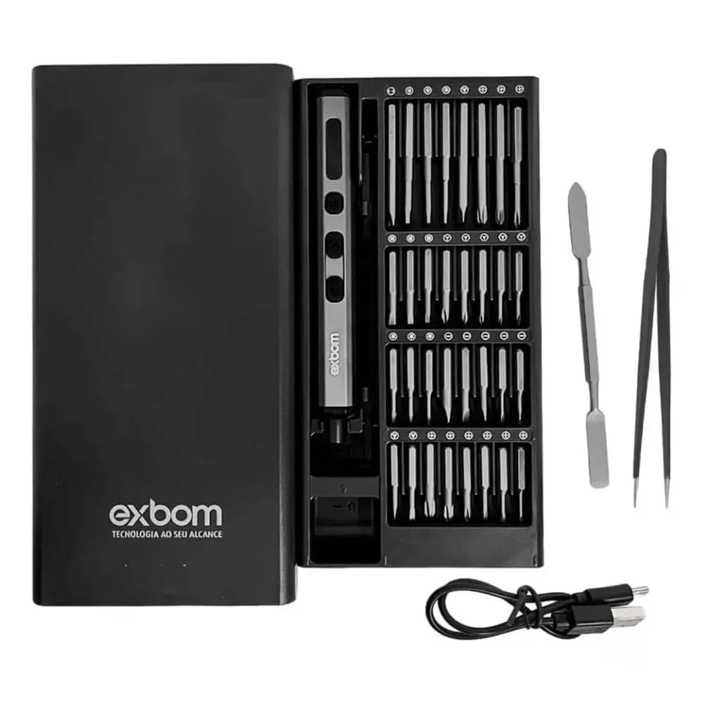 Mini Parafusadeira Elétrica Recarregável, Caneta Compacta de Precisão, Kit de Ferramentas Chave de Elétrica de Precisão 68 em 1, 64 Bits e 4 Acessórios, Multitarefas, para Manutenções Diversas