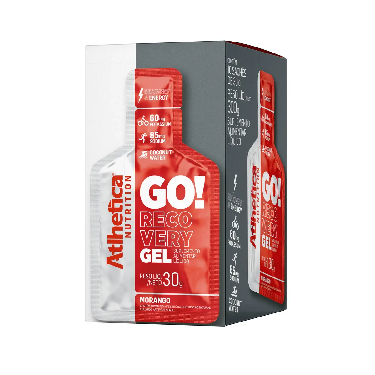 Atlhetica Nutrition Go Energy Gel (10 Sachês) - Sabor Morango