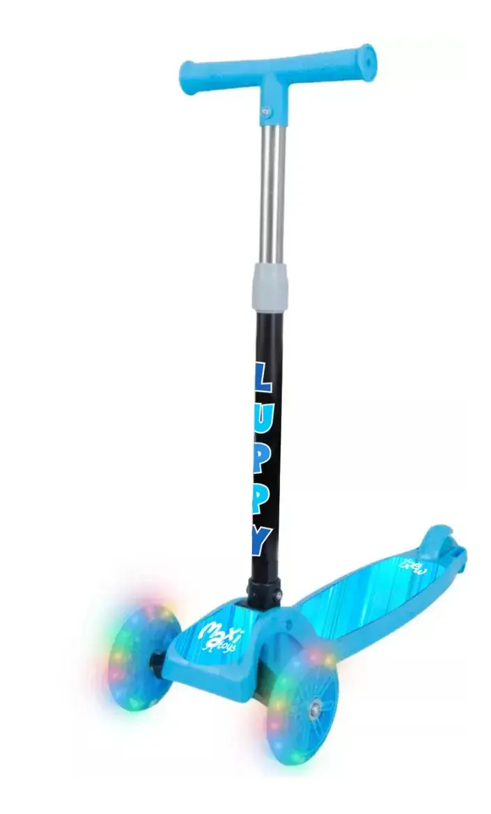 Patinete Infantil 3 Rodas Led Dobrável Luppy Azul Maxi Toys - 1