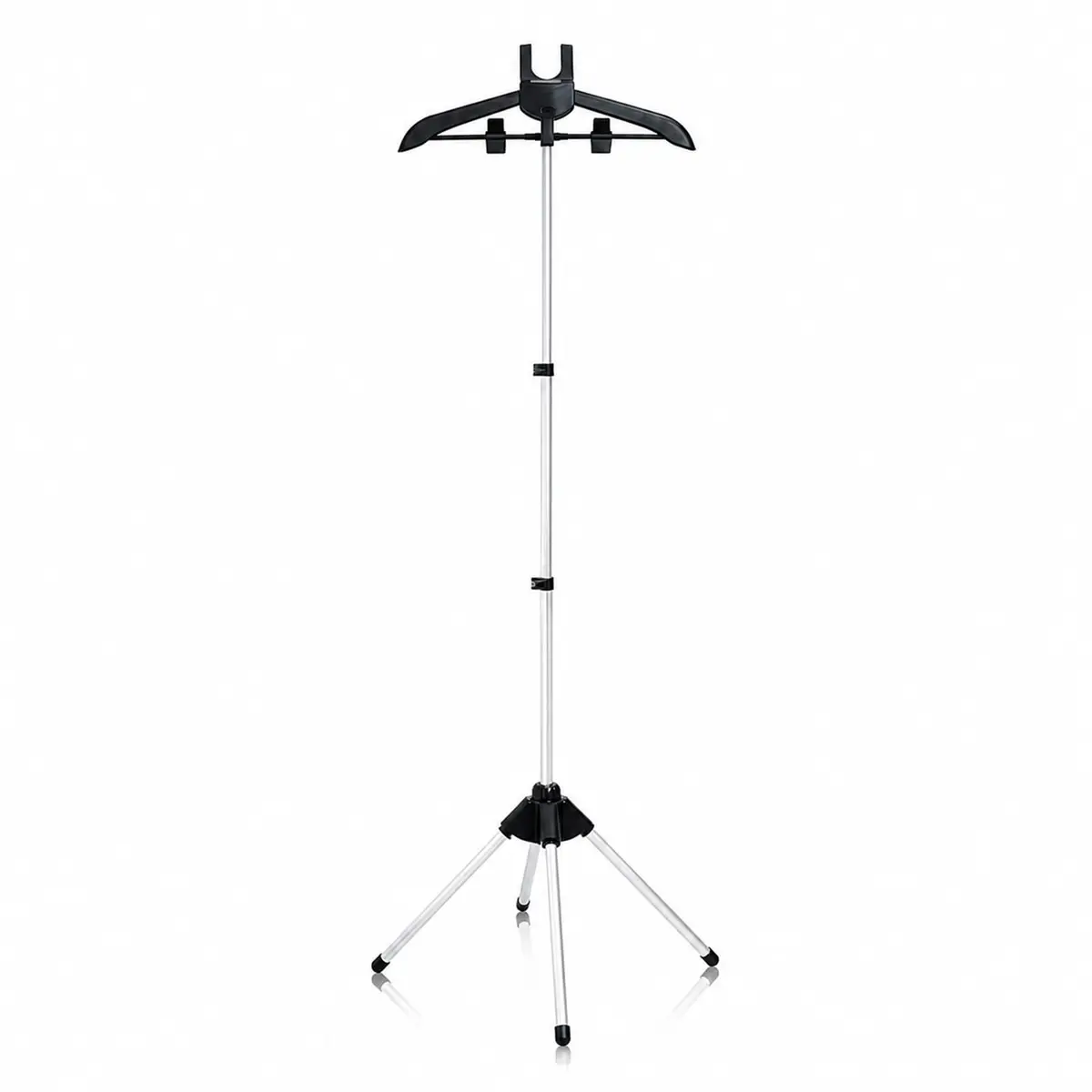 Suporte Dobrável para Passadeira a Vapor, Altura Ajustável até 160cm, Cabideiro Multifuncional para Roupas, Estrutura Resistente, Cor Preta - 1