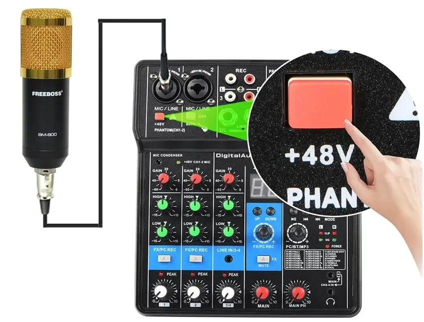 Mesa Som de 4/3/2 canais, mixer de áudio, mixer compacto de áudio de nível de estúdio Sistema de Som e para Casa Sistemas de Som Compactos - 1