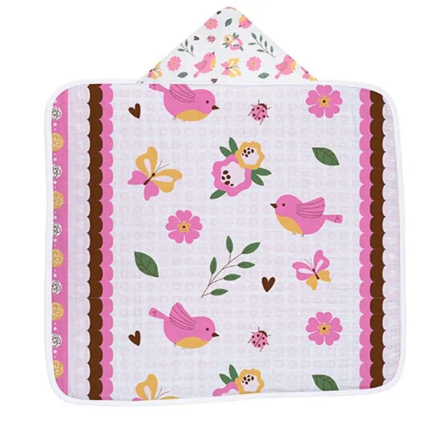 Toalha de Banho para Bebê Soft 100% Algodão 85x85cm – Macia, Absorvente e Delicada para Recém-Nascido (Rosa)