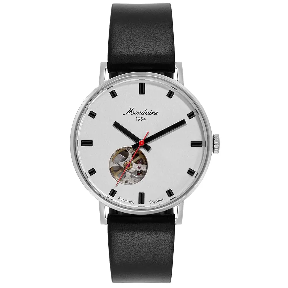 Mondaine Relógio Masculino Automático Couro Prata
