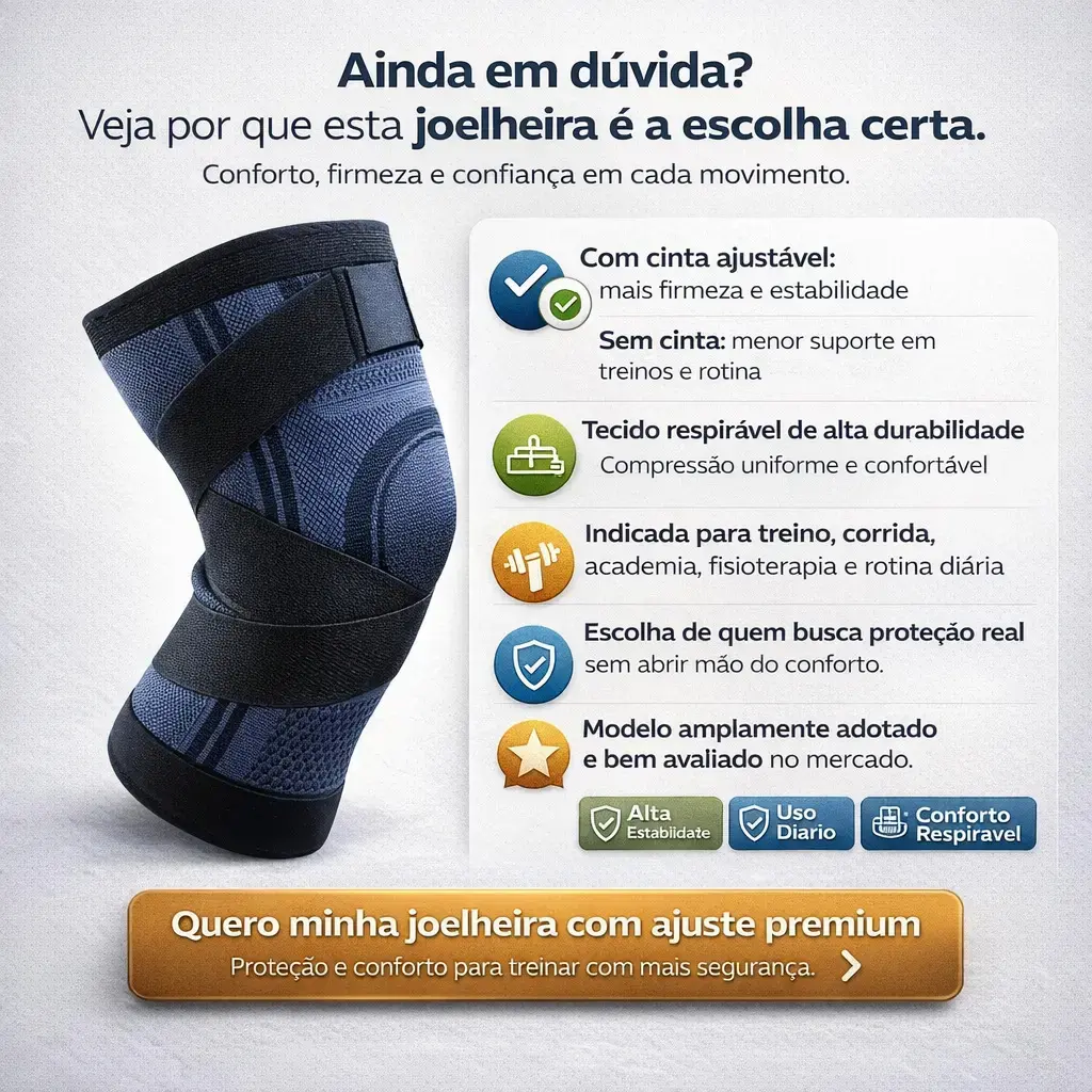 Joelheira de Proteção e Compressão Compressao Ortopédica Ortopedica Ajustavel Patelar Esportiva para Alivia Dores Tenso na Perna Ideal para Crossfit e Reabilitação PLUSSMAR thumbnail 6