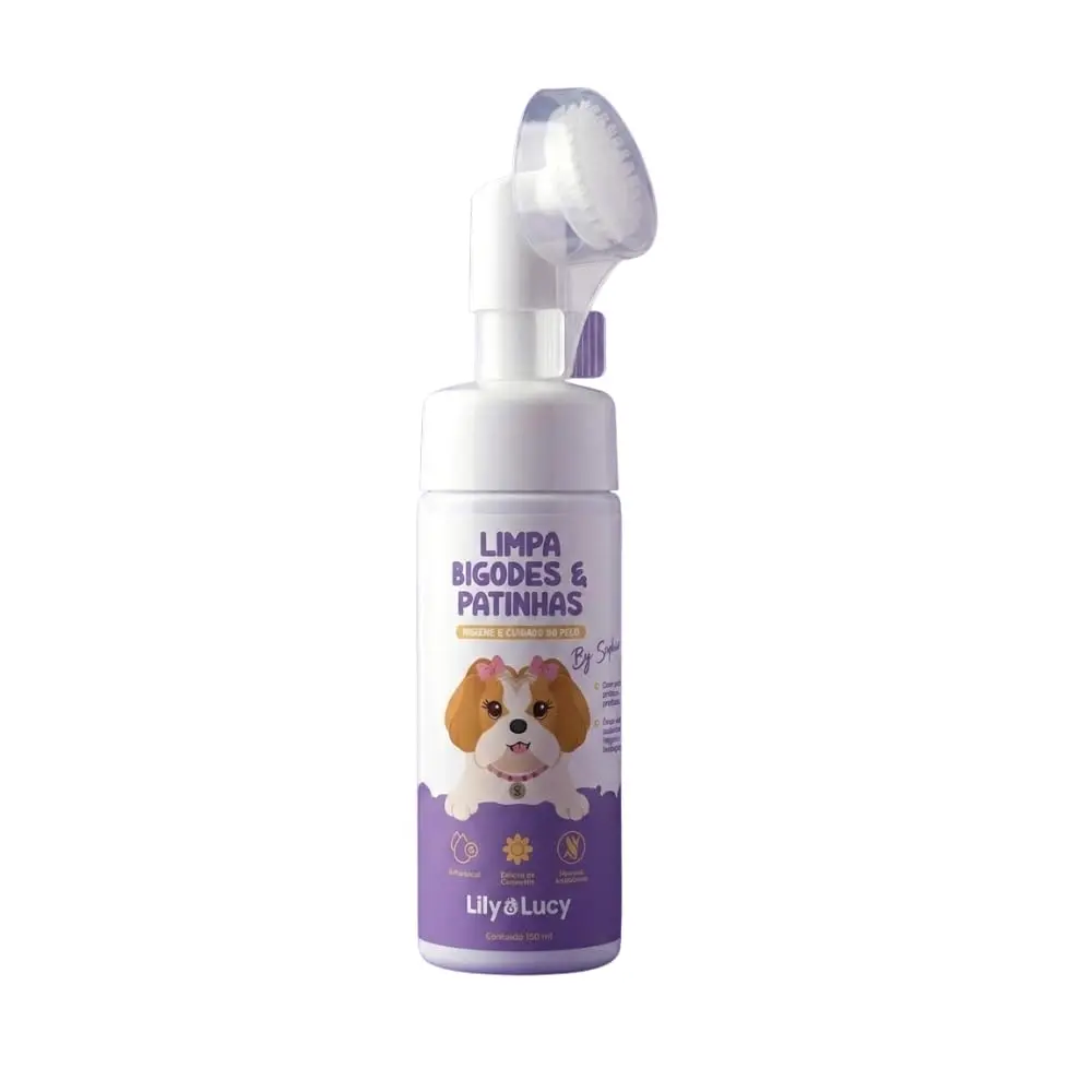 Limpa Bigodes e Patinhas 150ml para Cães e Gatos | Higiene Diária, Limpeza Prática, Uniformiza a Coloração dos Pelos, Elimina o Mau Cheiro | Lily&Lucy by Wesen Green
