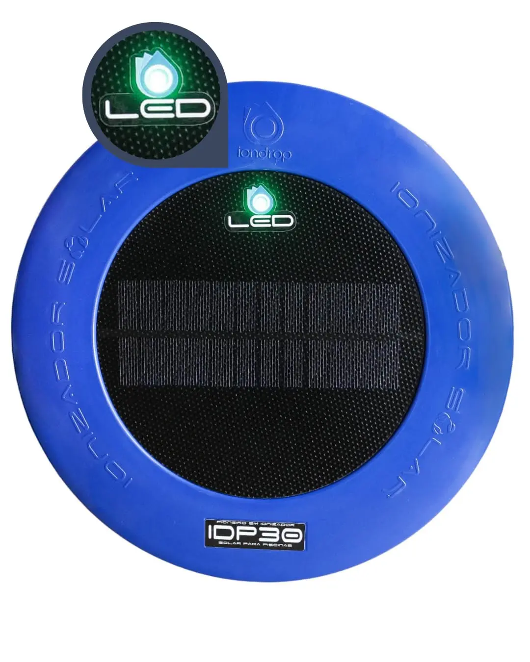 IONDROP IDP LED30, Ionizador Solar para Piscina, Tratamento Automático de Água, LED Indicador, 240x150mm, Fabricação Nacional