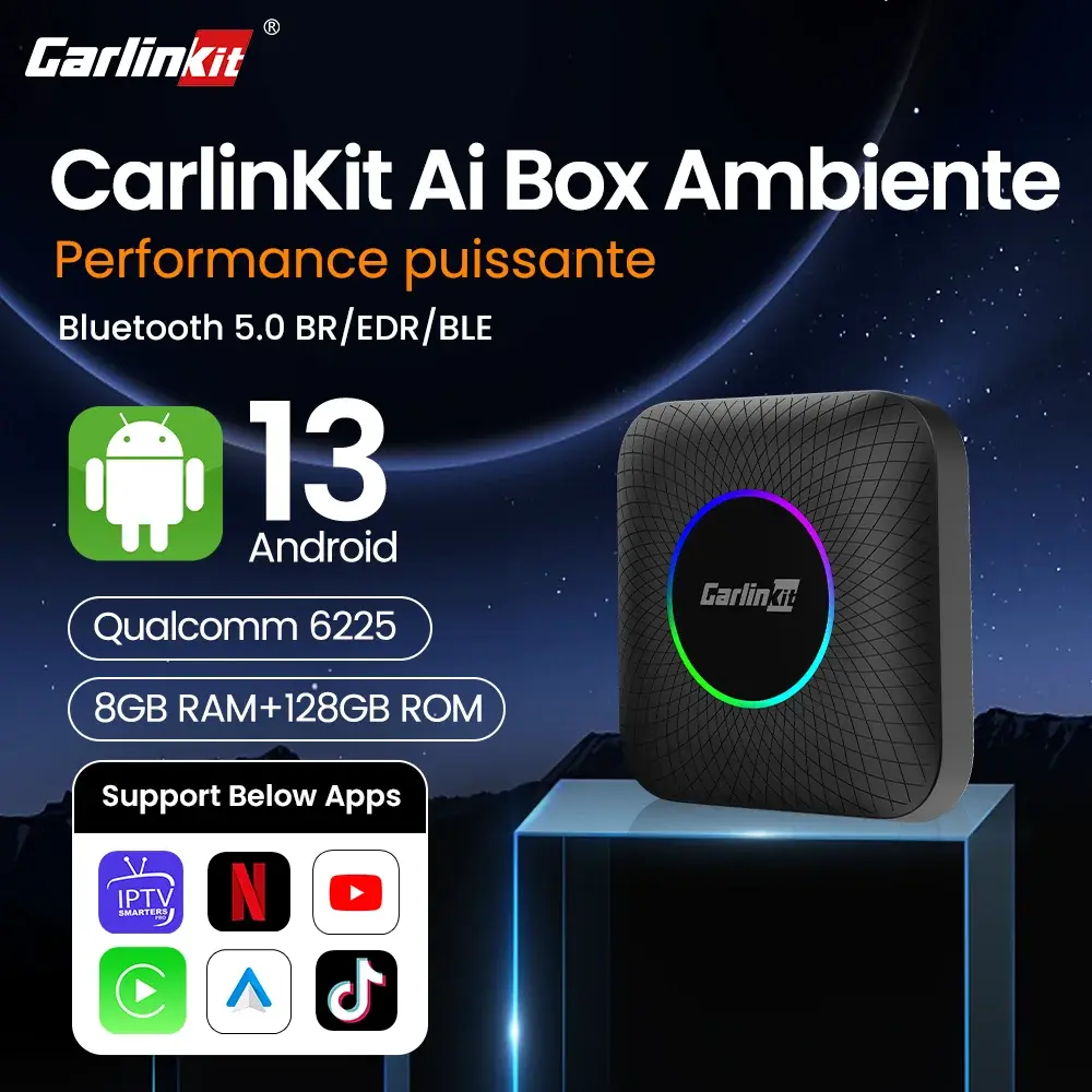 Carlinkit android 13 caixa de tv led 8 + 128gb carplay sem fio android auto adaptador sem fio suporte youtube netfilx iptv spotify gps