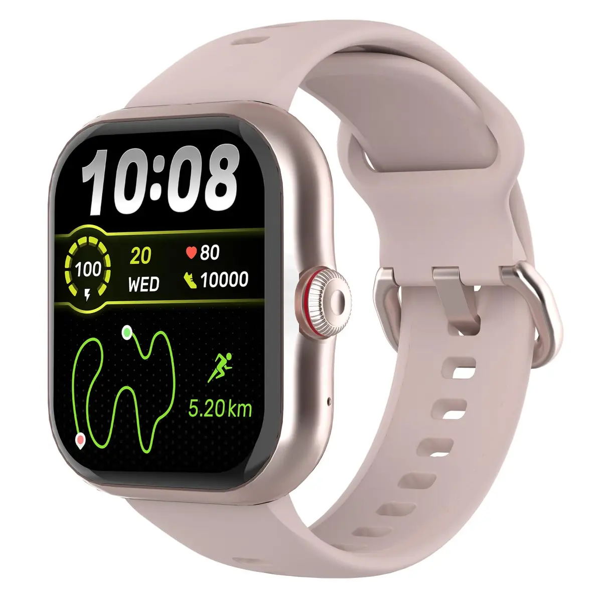 SmartWatch GPS, Relogio Smartwatch Feminino e Masculino, 1,85 polegadas HD, chamada Bluetooth, Esportivos relógio com voz por IA, Compatível com Android iOS, 2 Pulseiras (ROSA)