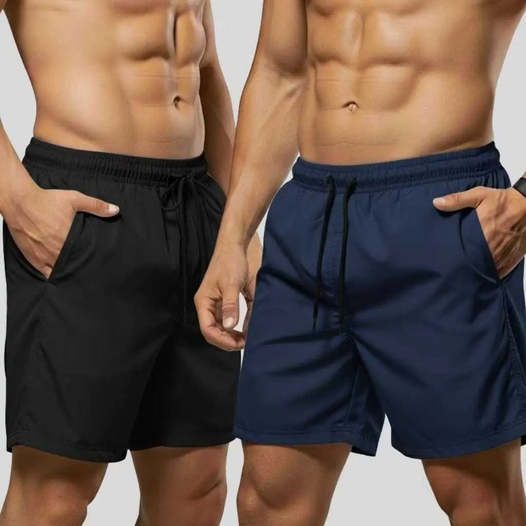KIT 2 Bermuda Shorts Tactel com Elastano Academia Corrida CASUAL - 1