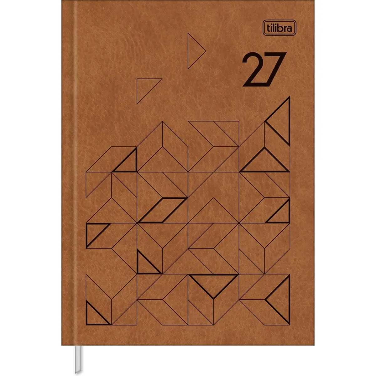 Tilibra - Agenda Executiva Costurada Diária 12,3 x 16,6 cm Prátika Master 2027 - Caramelo