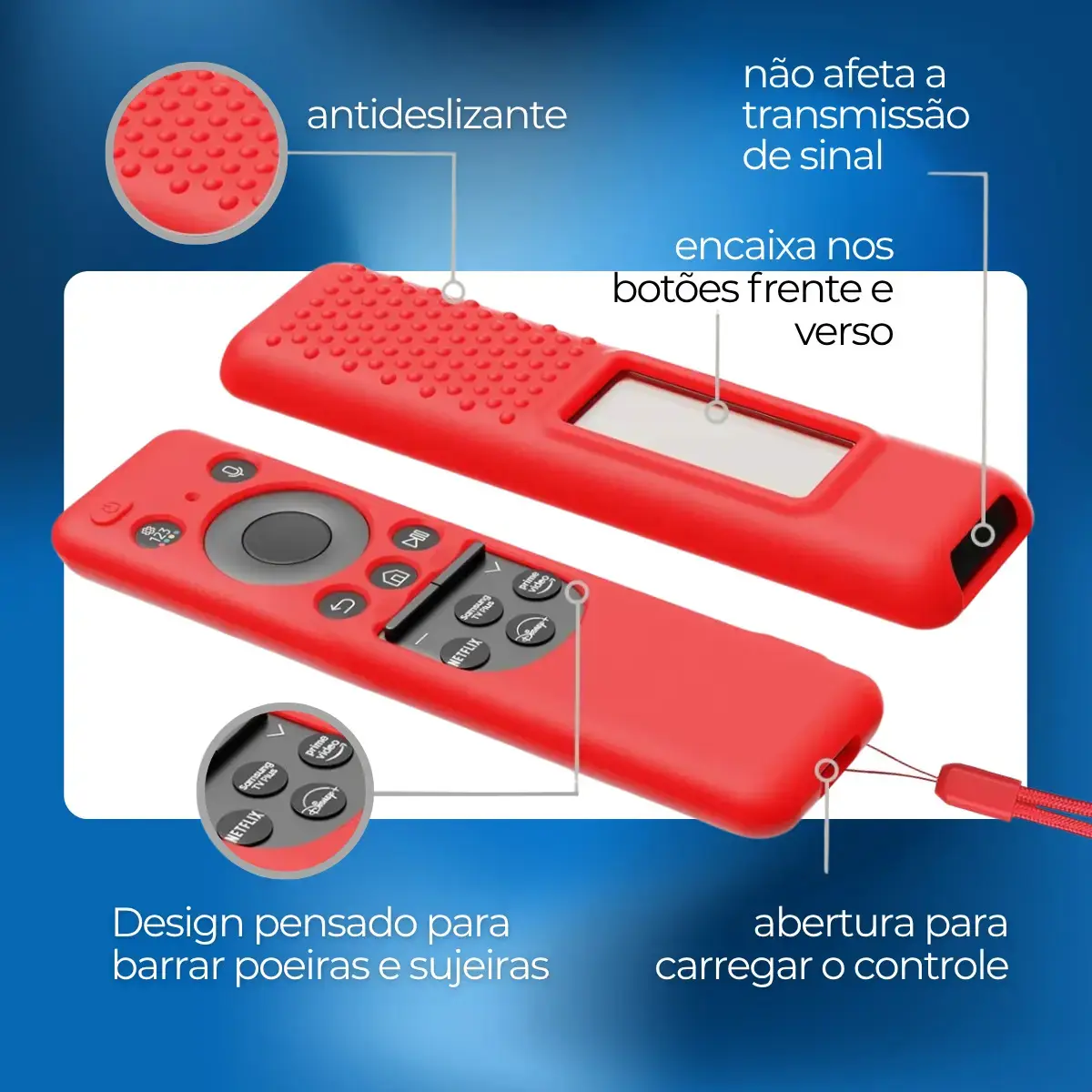 Capa Controle Remoto Silicone Smart Tv Samsung Cores Verde-limão thumbnail 5