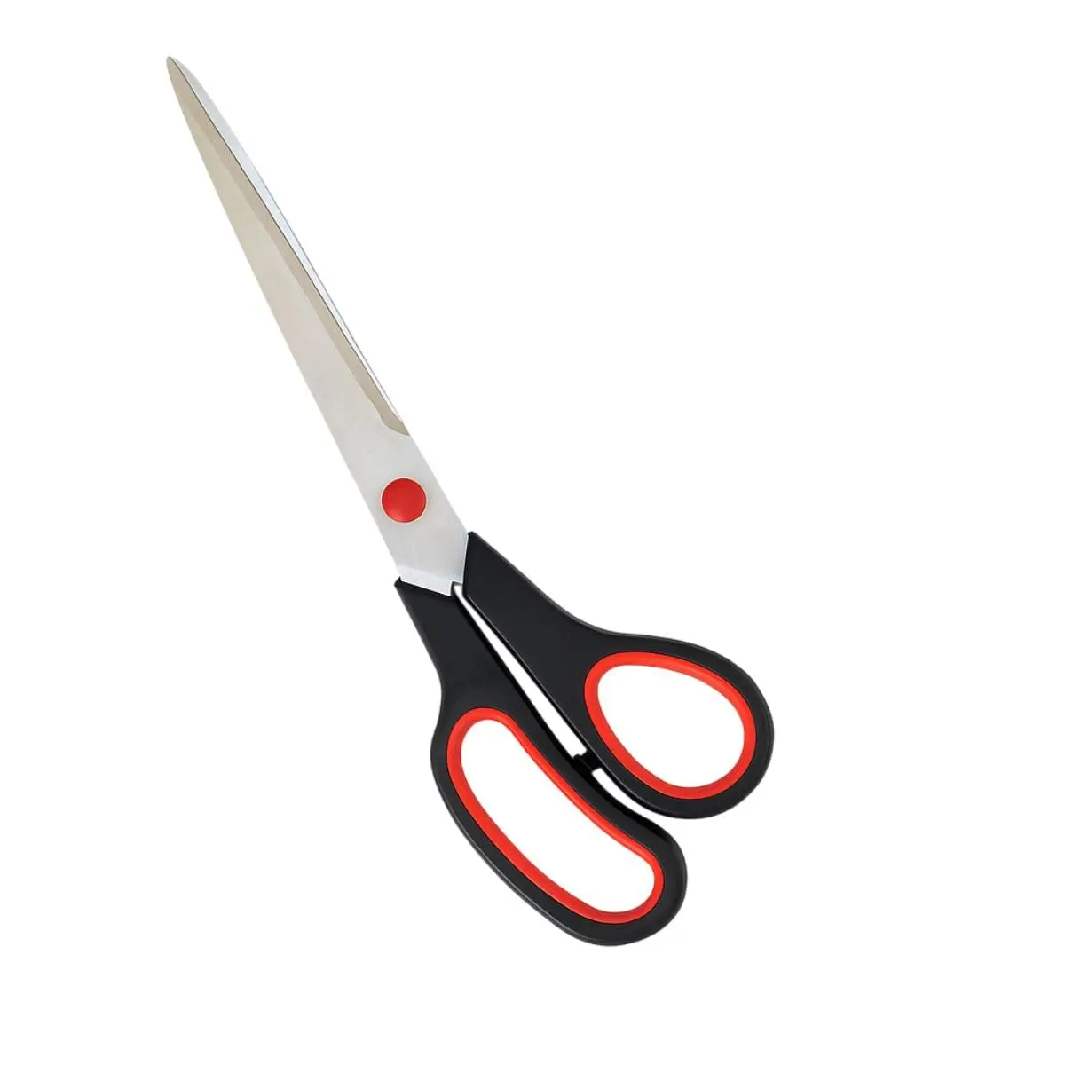 Tesoura Profissional Multiuso Papel Escola Escritório Cozinha Costura Artesanato 9'' 23,5cm Lâminas em Aço Inox Super Afiadas Cabo Emborrachado Ergonômico Preto e Vermelho - 1