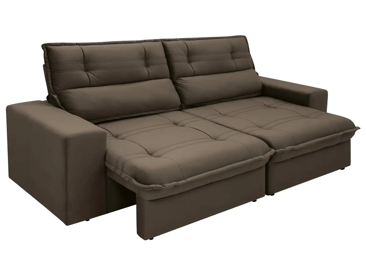 Sofá 4 Lugares Retrátil Reclinável Suede Palatino Linoforte - 1
