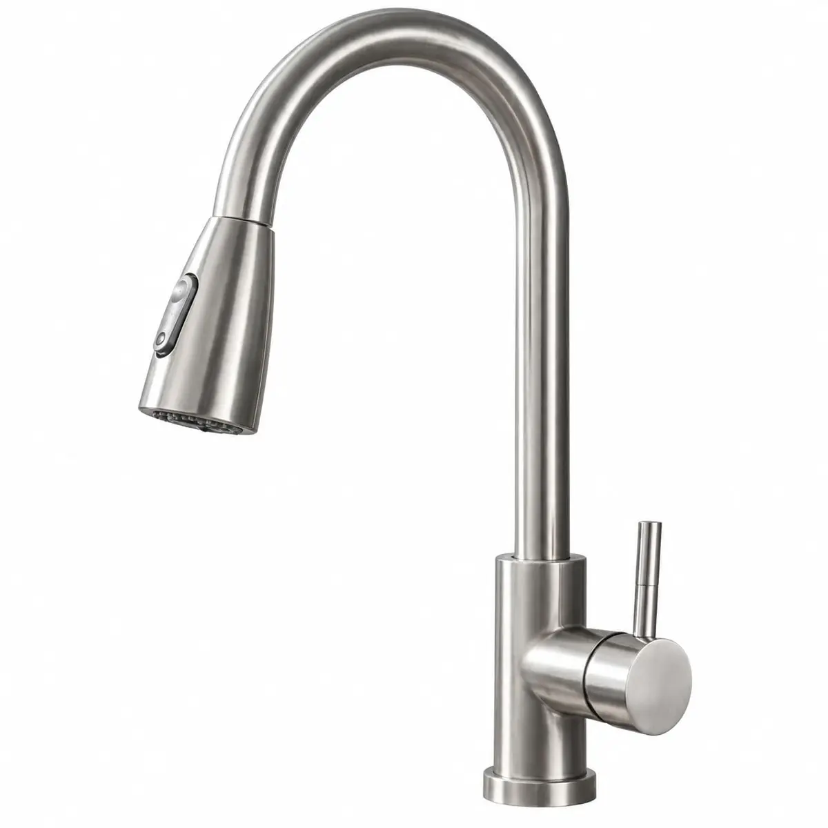 Torneira Gourmet para Cozinha Monocomando Extensível em Aço Inoxidável Escovado, Bica Móvel 360°, Misturador Água Quente e Fria para Bancada