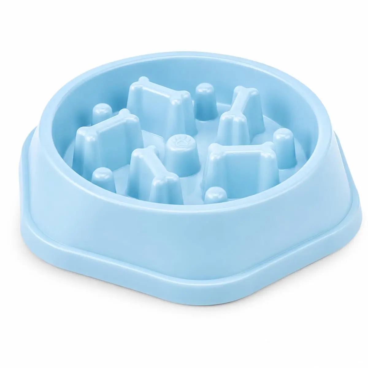 Comedouro Lento para Cães, Labirinto Antivoracidade, Anti Engasgo, Formato Redondo, (AZUL CLARO) - 1