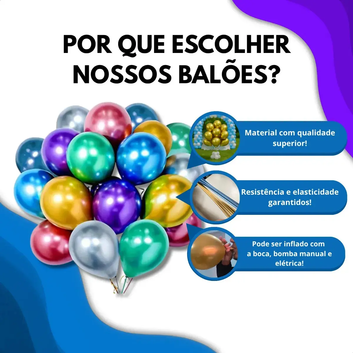 Bexiga Metalizada Balões Decoração 50 Un Nº9 Festa E Eventos Cor Sortidos thumbnail 2