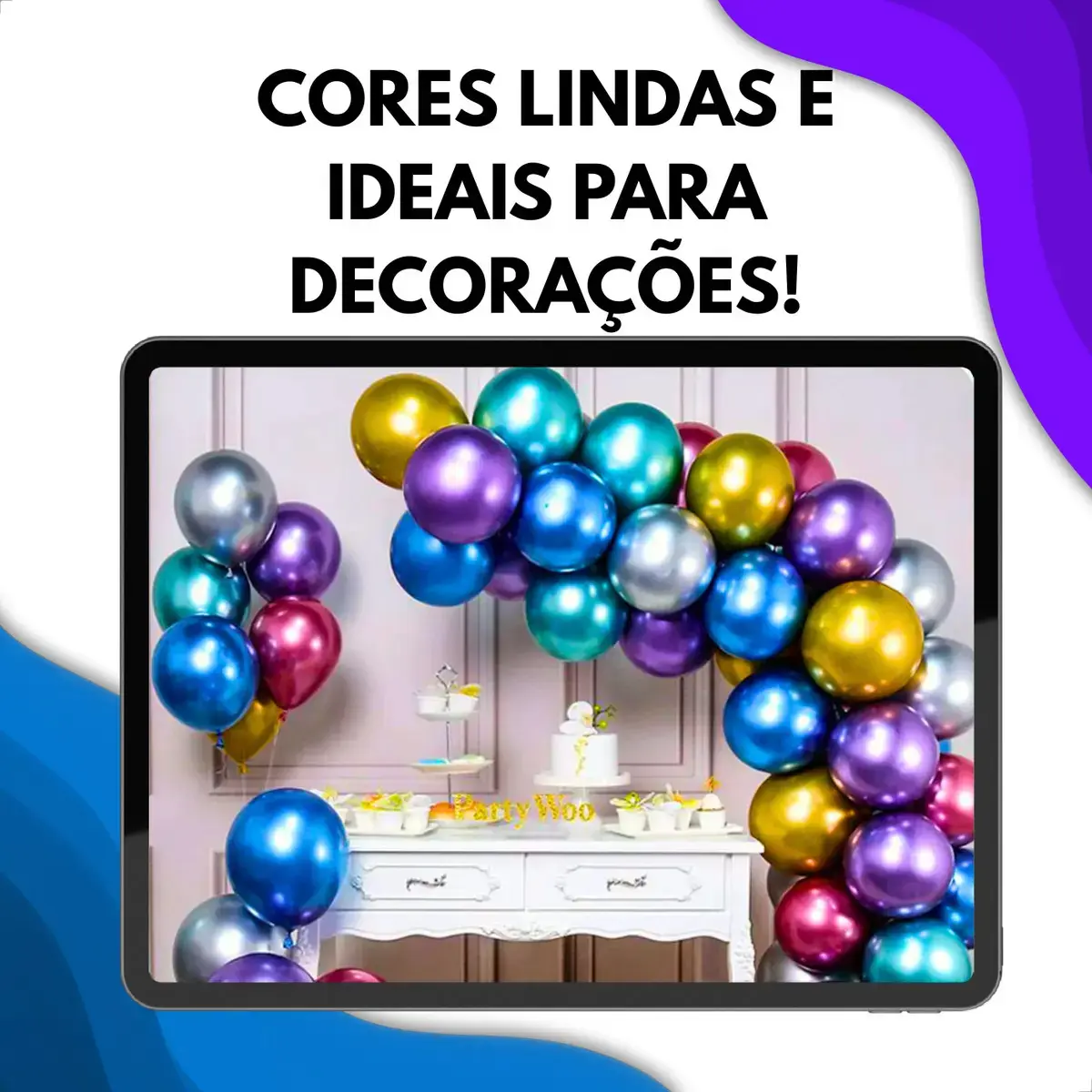 Bexiga Metalizada Balões Decoração 50 Un Nº9 Festa E Eventos Cor Sortidos thumbnail 3