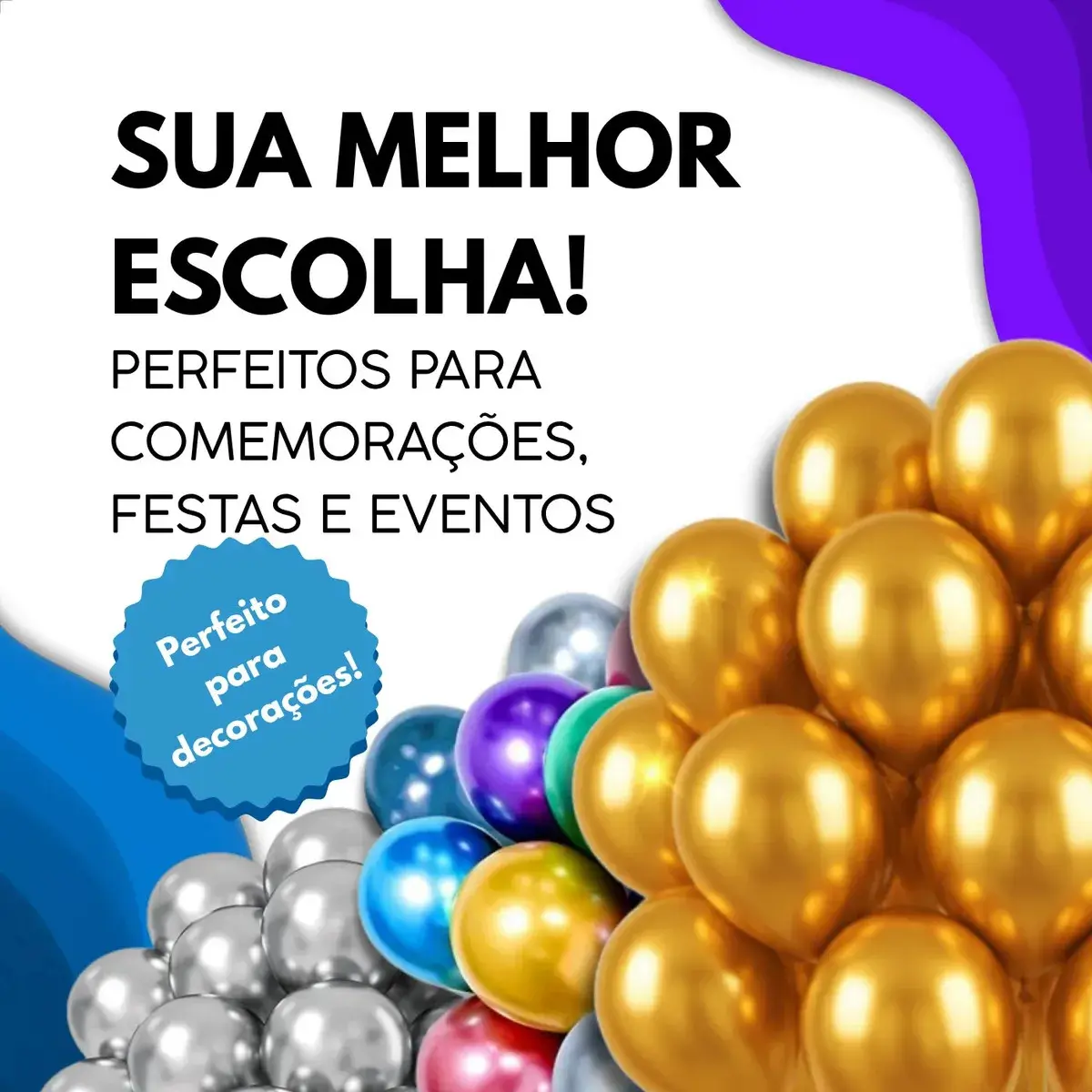 Bexiga Metalizada Balões Decoração 50 Un Nº9 Festa E Eventos Cor Sortidos thumbnail 5