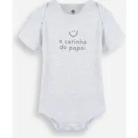 body infantil de algodão manga curta estampado cinza