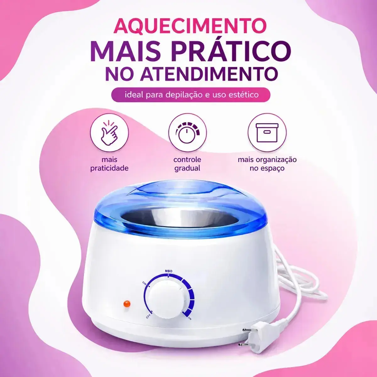 Panela Cera Quente Aquecedor Elétrica Depilação Termocera BMED thumbnail 2