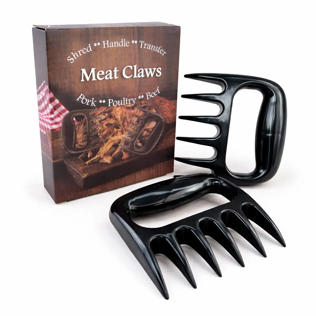 Kit 2 Garras Desfiar Carne Frango Churrasco Garra de Urso Premium | Preta, Separação de Carnes, Desfiador, Auxiliar na Cozinha - 1