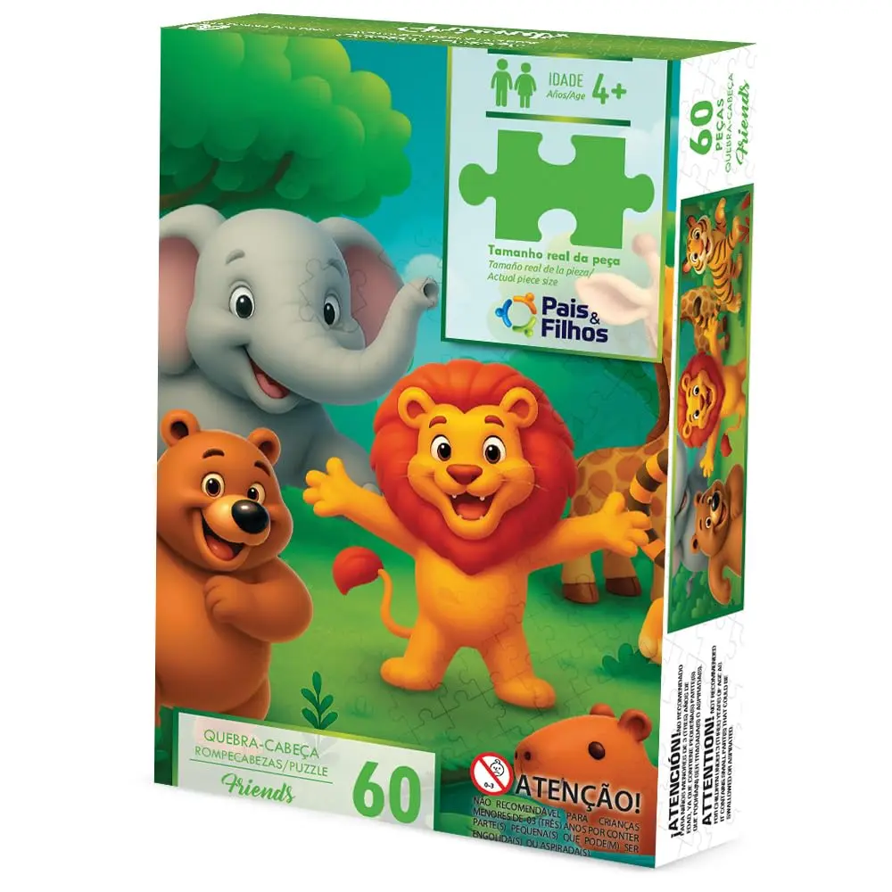 Pais & Filhos Quebra - Cabeça Friends - 60 Pçs, Sortidas