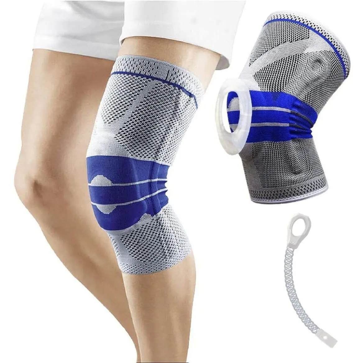 Joelheira de Compressão Ortopédica com Anel de Silicone – Suporte Patelar e Estabilizador de Joelho – Alívio de Dor, Prevenção de Lesões, Ideal para Corrida, Academia, Crossfit, Futebol, Vôlei