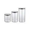 Conjunto 3 Potes de Vidro com Tampa Inox Slim - 1