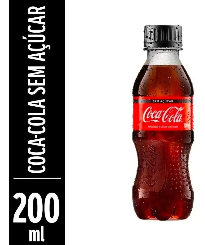 Refrigerante Zero Açúcar Coca-Cola Mini Garrafa 12 Unidades 200ml Cada thumbnail 2