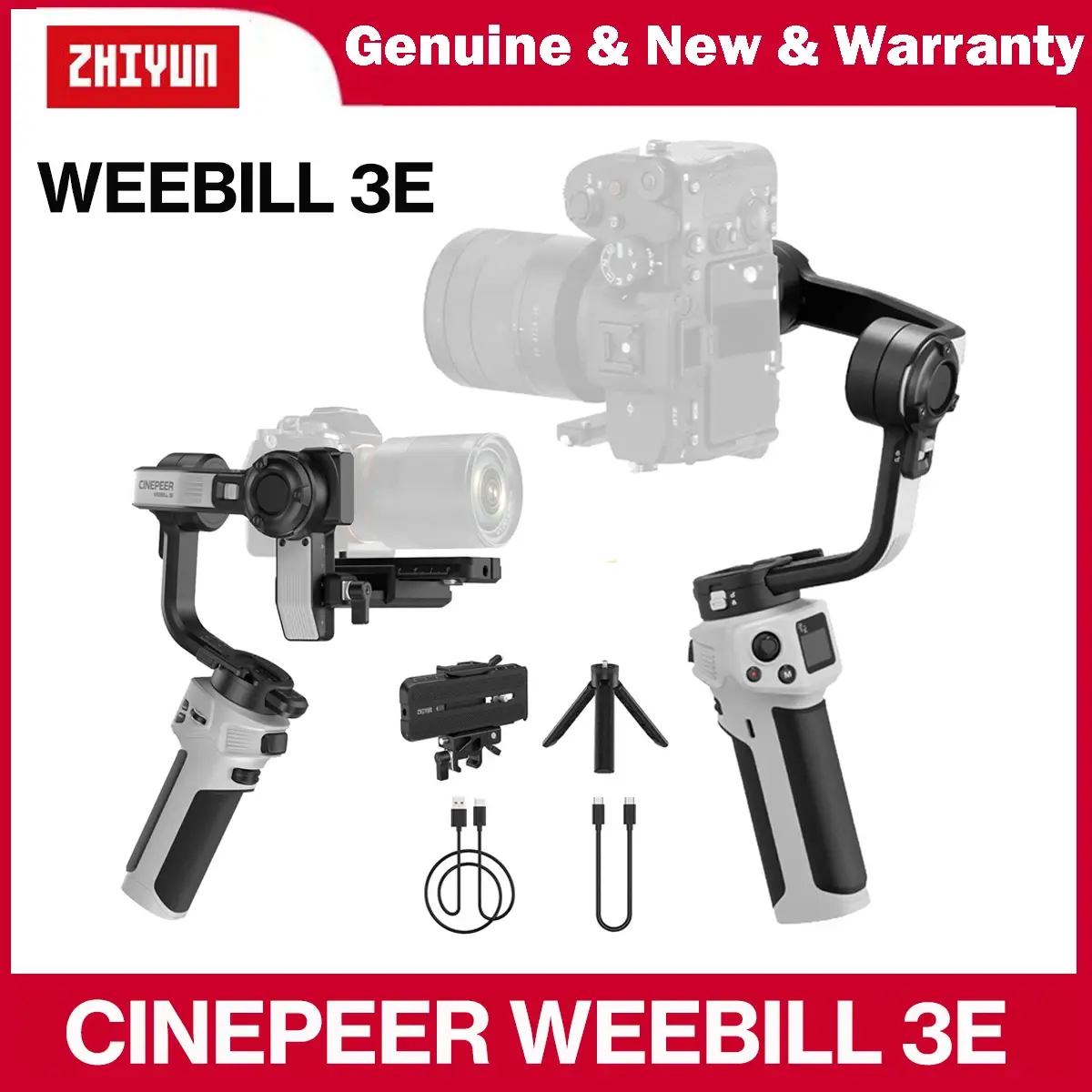 【Do Brasil】ZHIYUN CINEPEER WEEBILL 3E 3-Axis Handheld Camera Gimbal Estabilizador para Câmeras DSLR Mirrorless para Canon/Nikon/Sony/Lumix