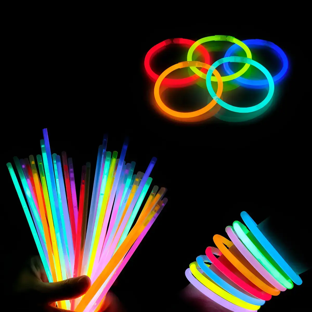 Pulseira Neon 200 Und Balada Festa Fluorescente Led Brilho