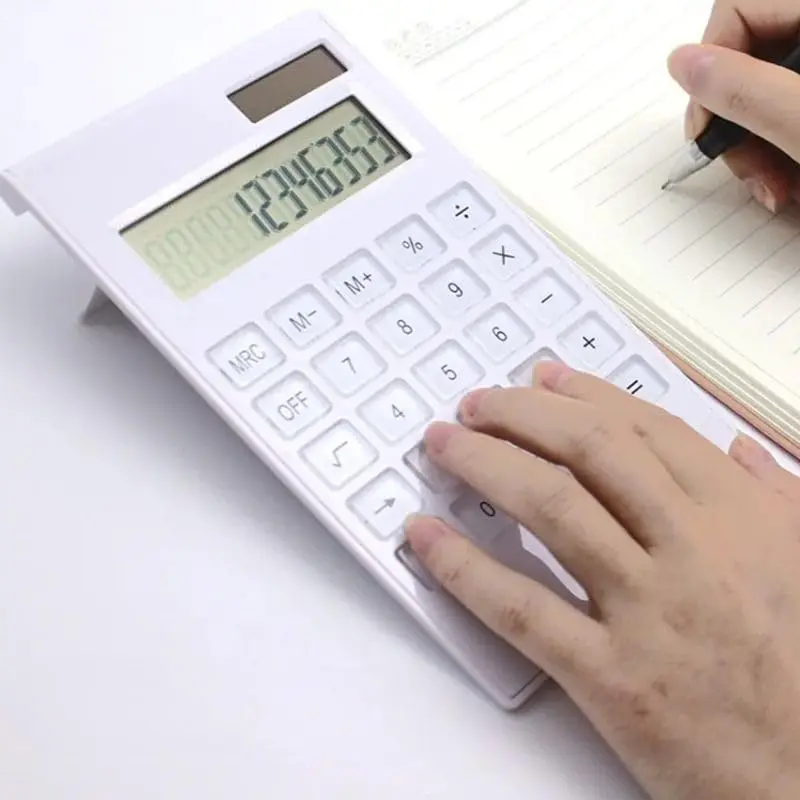 Calculadora de Mesa Ultra Fina 12 Dígitos Display LCD Design Moderno