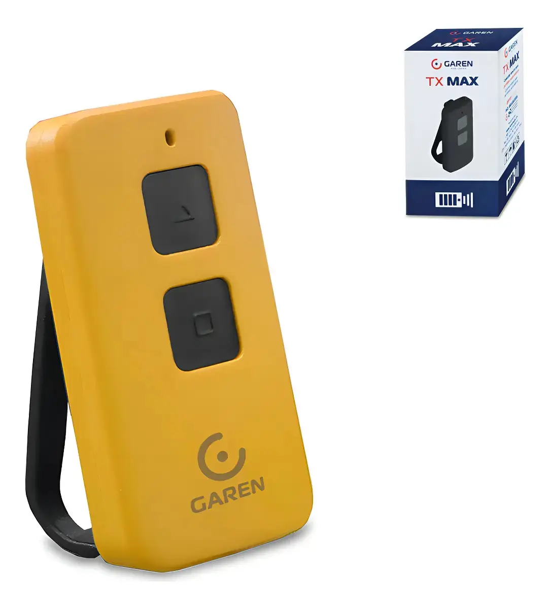 Controle Remoto Garen Tx Max 433 MHz 2 Botões Amarelo