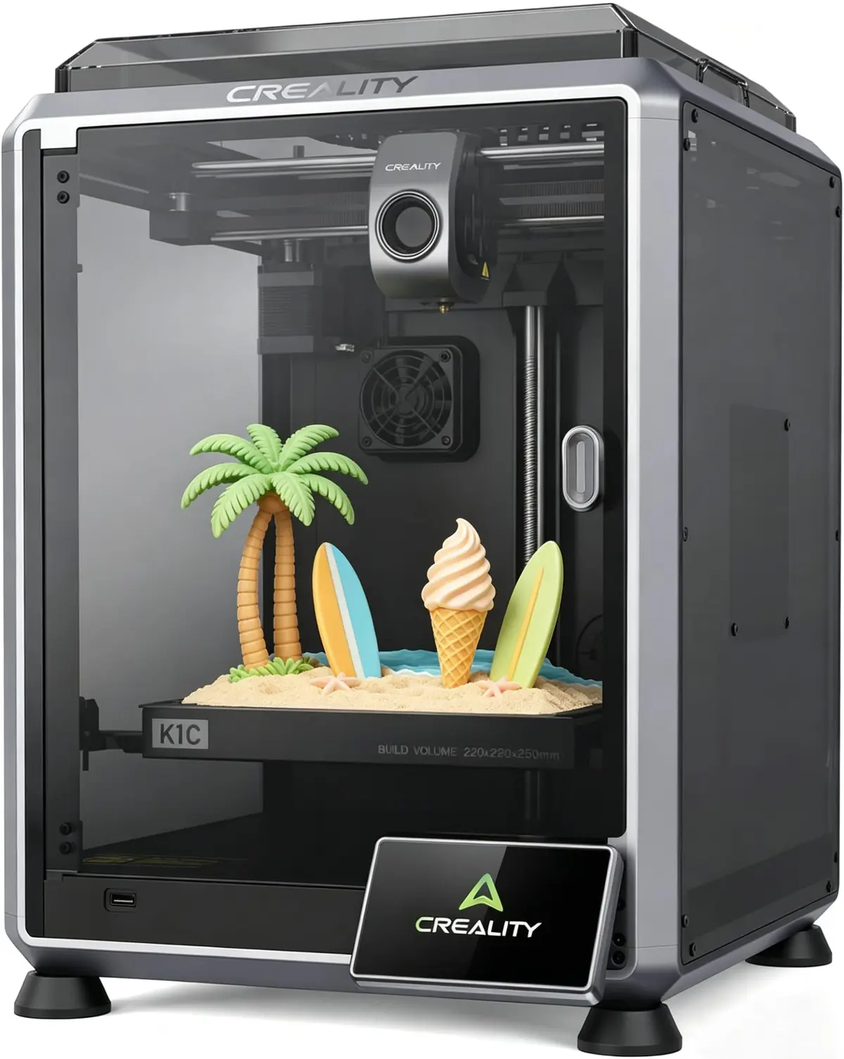 Impressora 3D Creality K1C, nivelamento automático de velocidade rápida de 600 mm/s, impressoras 3D com câmera AI para impressão a 300 °C, impressão 3D em fibra de carbono 220 * 220 * 250 mm
