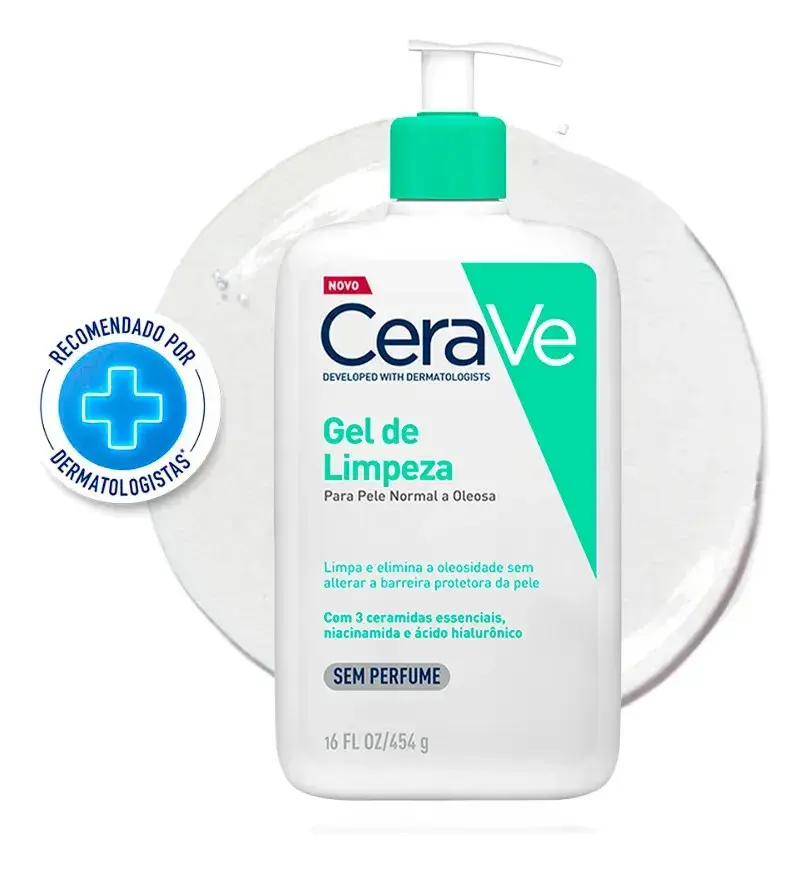 Gel de Limpeza Facial Pele Oleosa 3 Ceramidas e Niacinamida CeraVe 454g - 1
