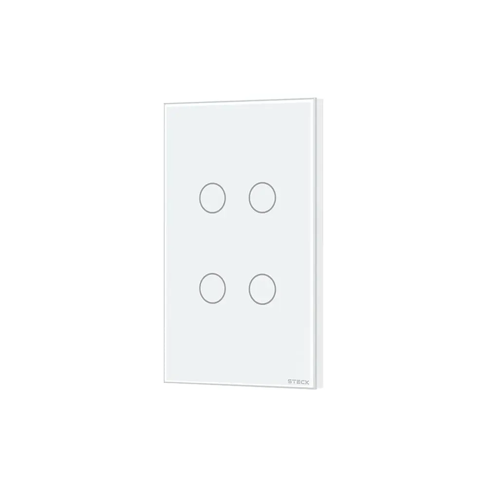 Steck, Interruptor 4X2" 4 Módulos Touch Branco Wi-Fi, Ambiente Conectado, SINT4B1 - 1
