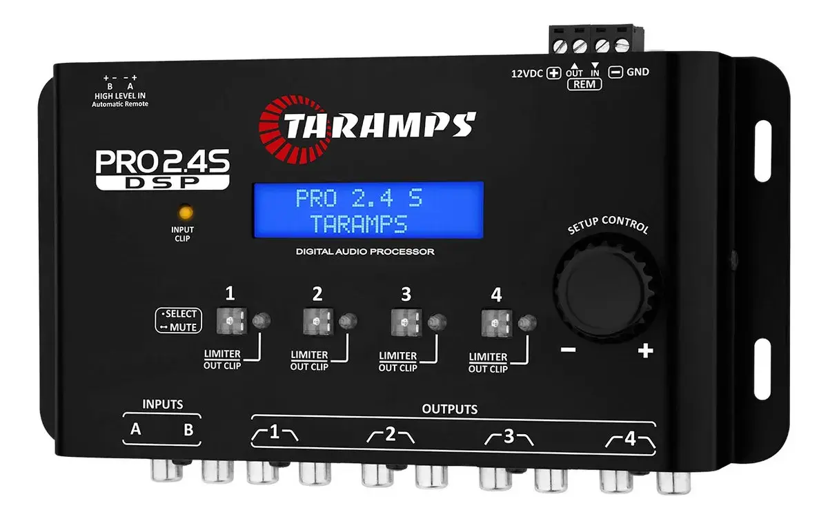 Processador de Áudio Digital Taramps Pro 2.4S para Som Automotivo com Crossover e Equalizador 15 Bandas - 1