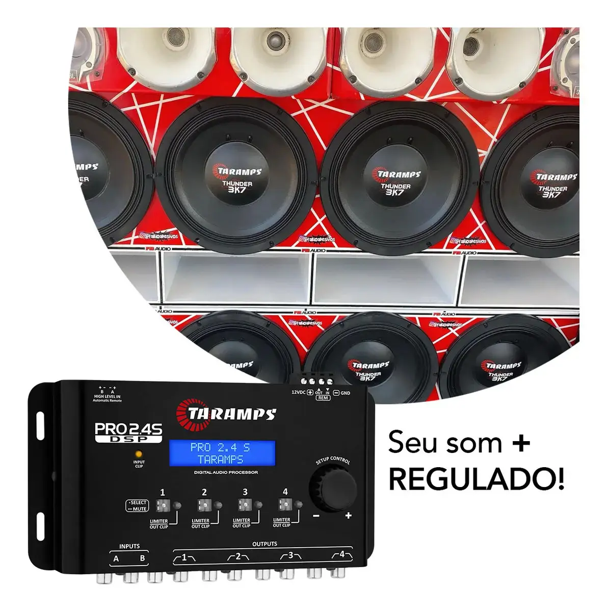 Processador de Áudio Digital Taramps Pro 2.4S para Som Automotivo com Crossover e Equalizador 15 Bandas thumbnail 2