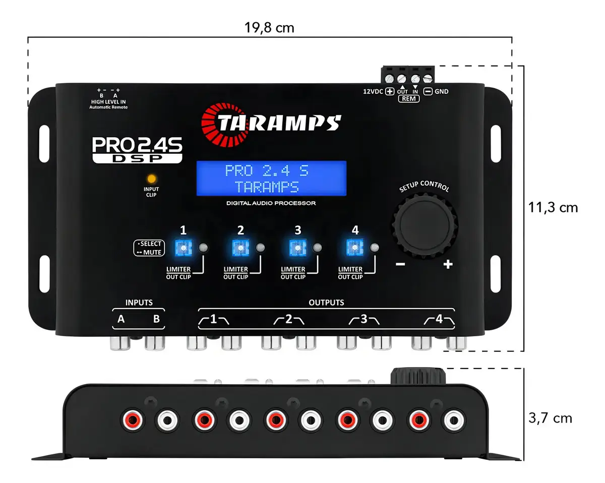 Processador de Áudio Digital Taramps Pro 2.4S para Som Automotivo com Crossover e Equalizador 15 Bandas thumbnail 3